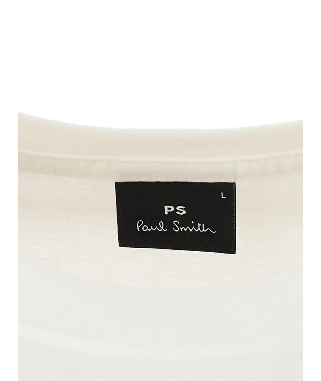 PS BY PAUL SMITH Белая хлопковая футболка, фото 4
