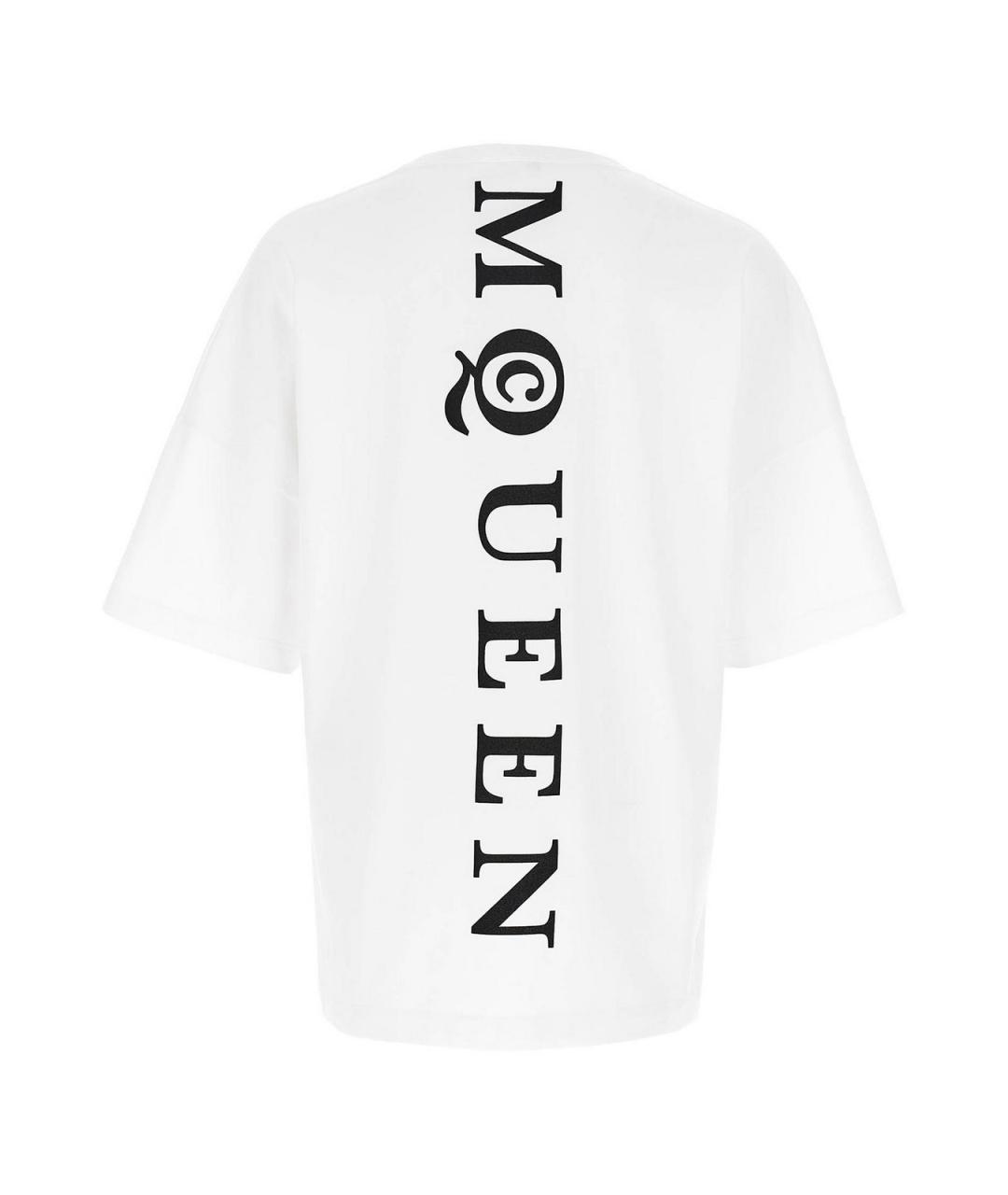 ALEXANDER MCQUEEN Белая хлопковая футболка, фото 2