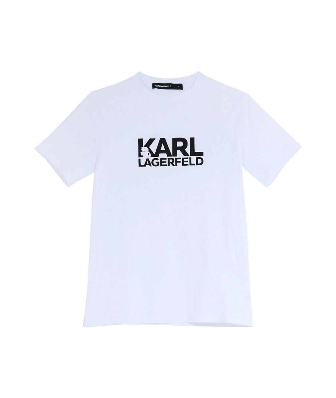 KARL LAGERFELD Белая хлопковая футболка, фото 1