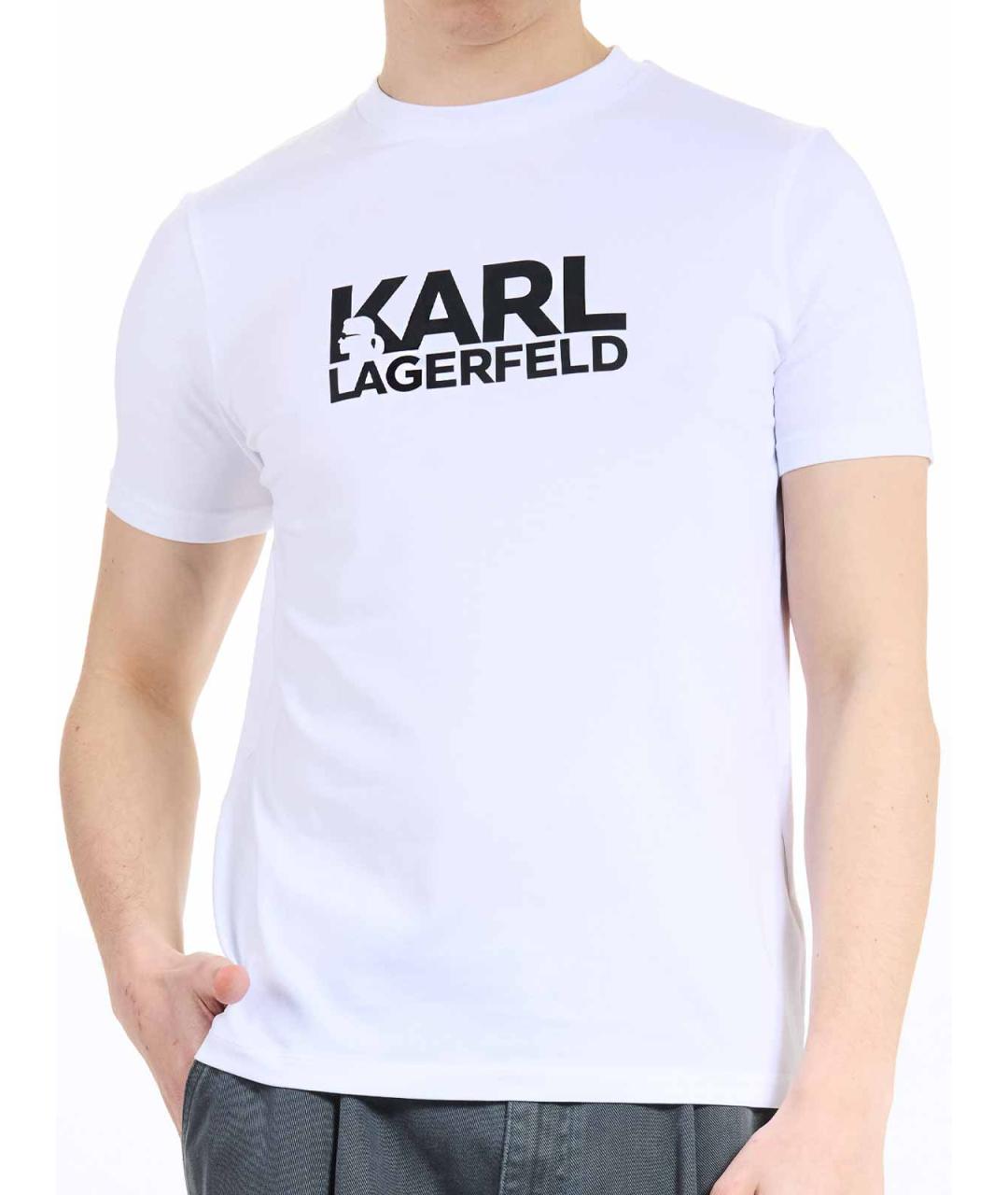 KARL LAGERFELD Белая хлопковая футболка, фото 5