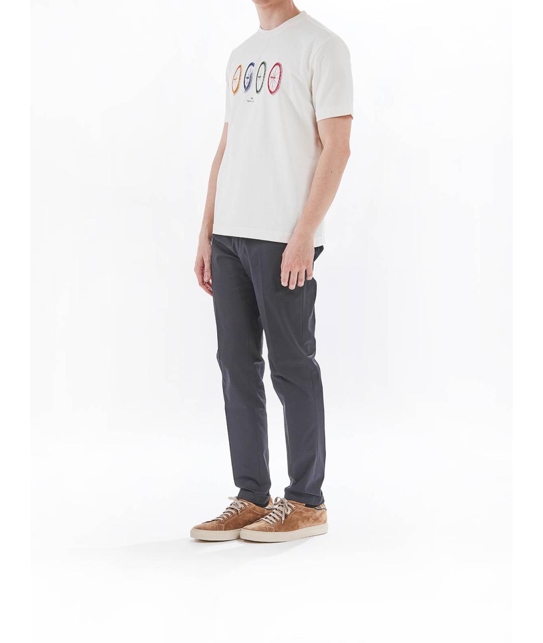 PS BY PAUL SMITH Белая хлопковая футболка, фото 3