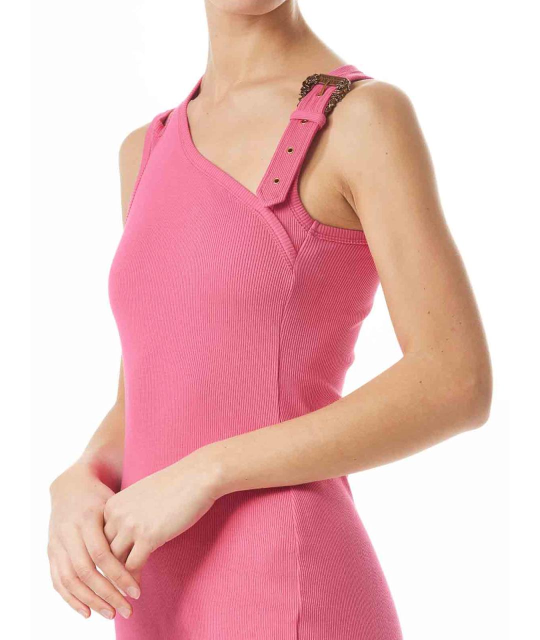 VERSACE JEANS COUTURE Розовое хлопковое вечернее платье, фото 6