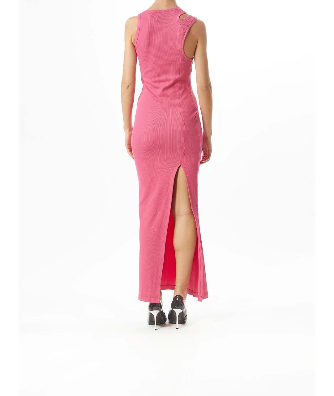 VERSACE JEANS COUTURE Розовое хлопковое вечернее платье, фото 4