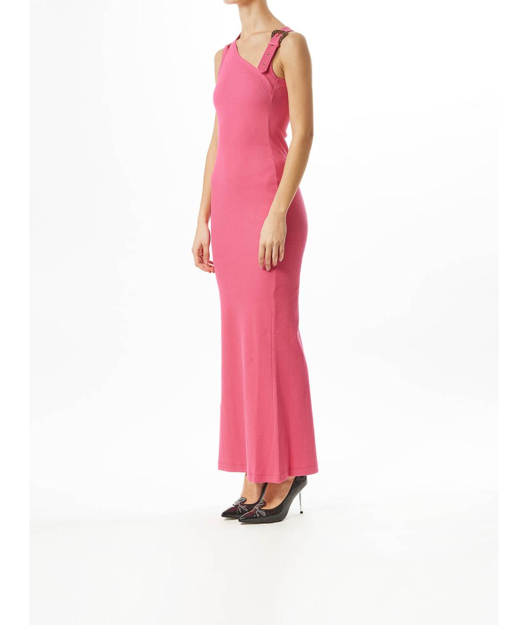VERSACE JEANS COUTURE Розовое хлопковое вечернее платье, фото 3