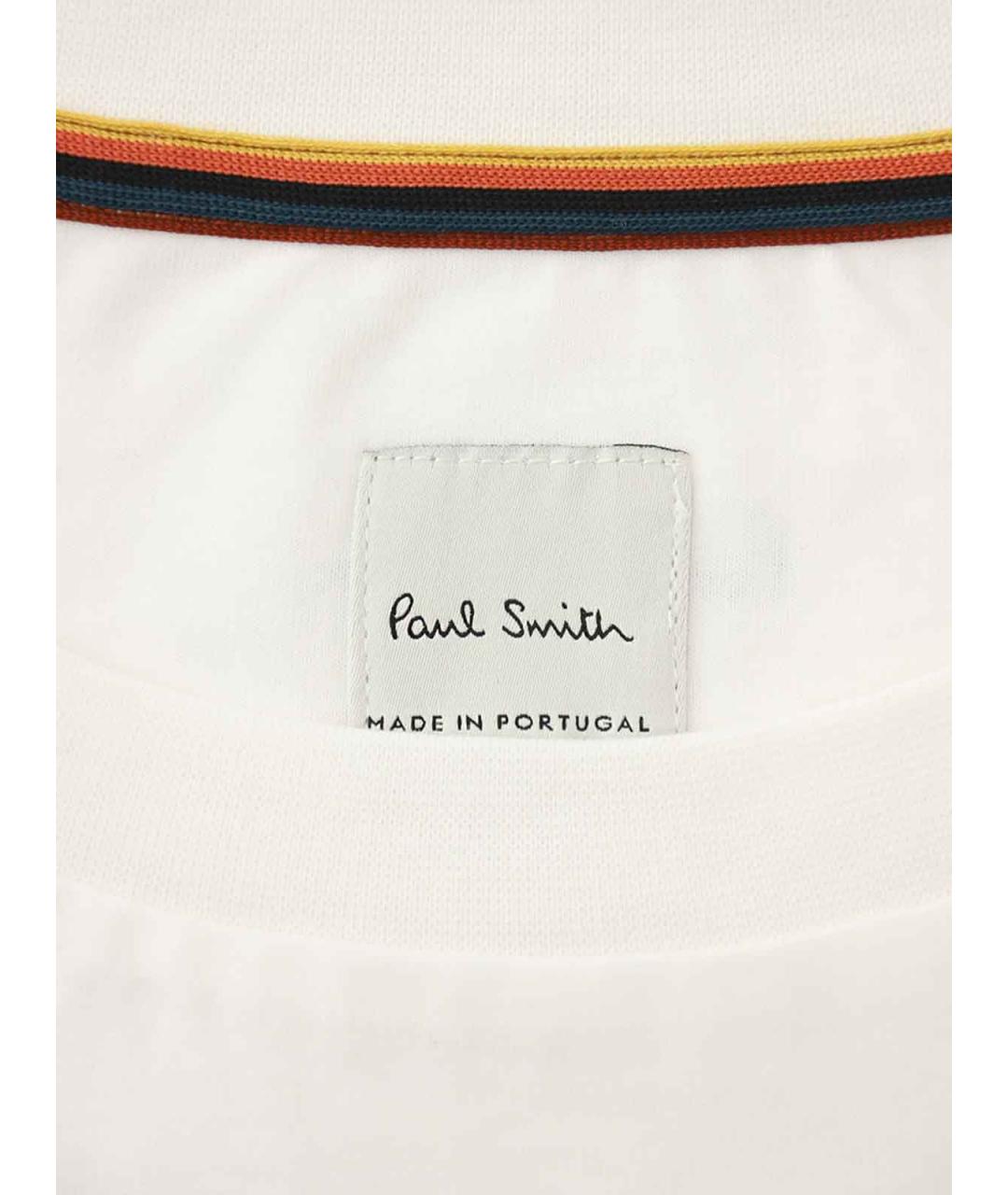 PAUL SMITH Белая хлопковая футболка, фото 4