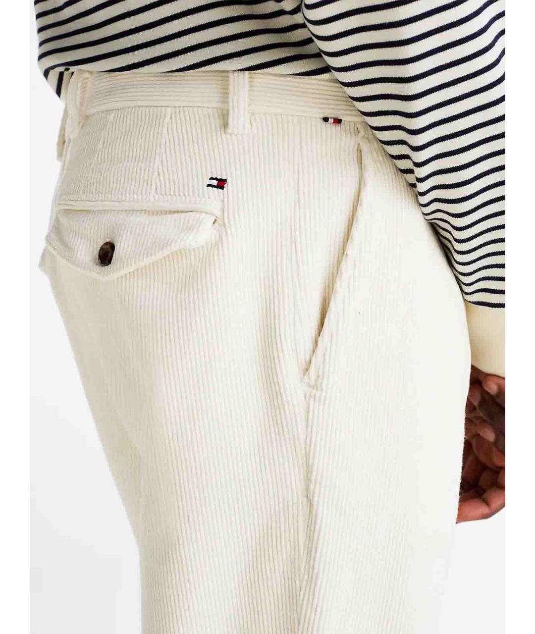 TOMMY HILFIGER Белые хлопковые повседневные брюки, фото 4