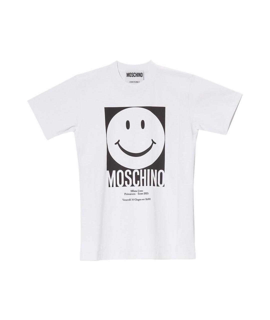 MOSCHINO Белая хлопковая футболка, фото 1