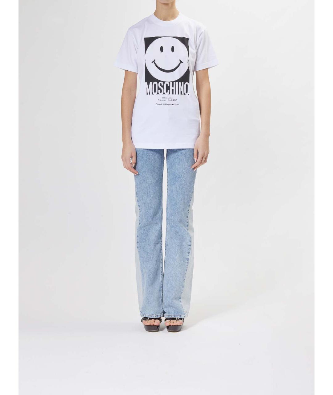 MOSCHINO Белая хлопковая футболка, фото 2