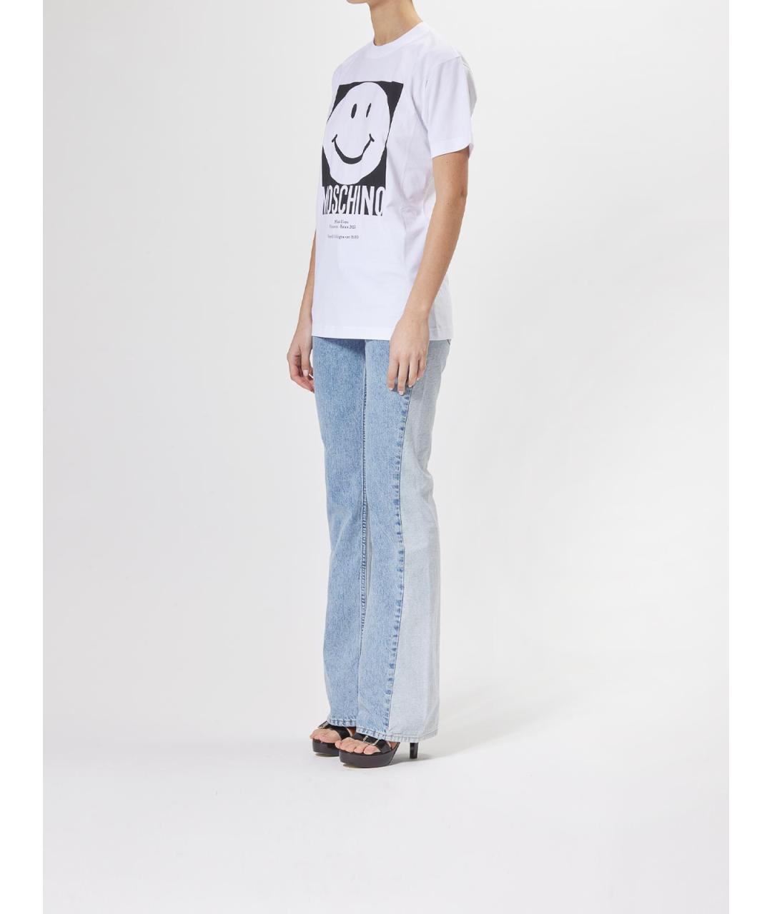 MOSCHINO Белая хлопковая футболка, фото 3