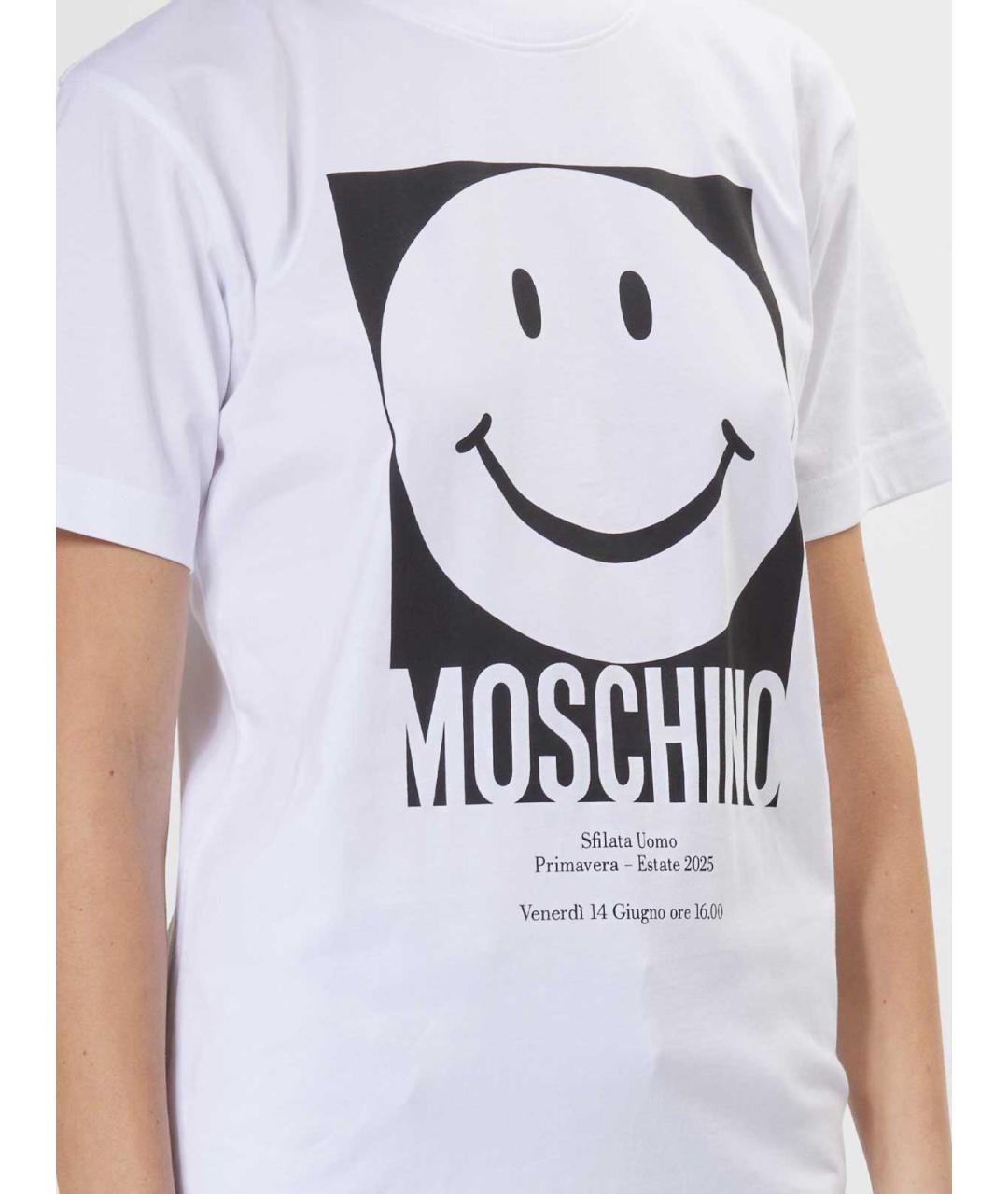 MOSCHINO Белая хлопковая футболка, фото 5