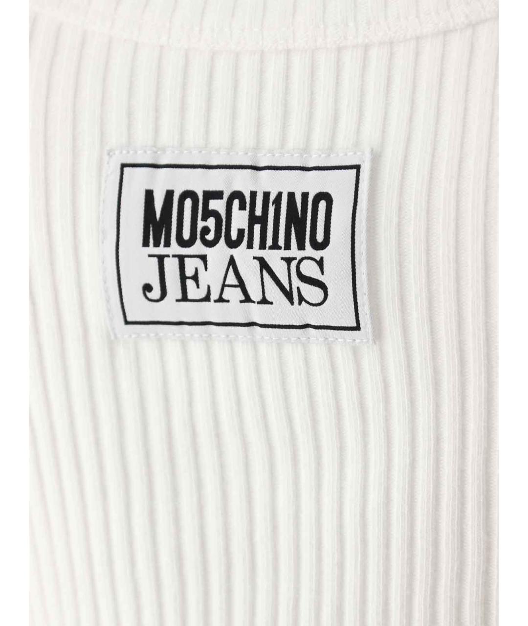 MOSCHINO JEANS Белая хлопковая майка, фото 4