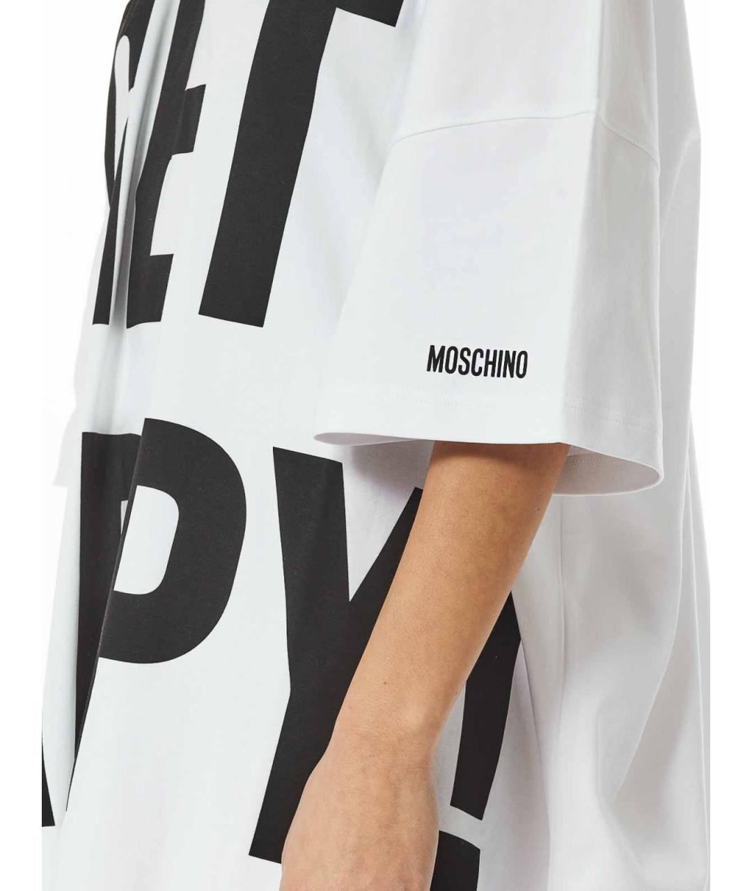 MOSCHINO Белое хлопковое повседневное платье, фото 5