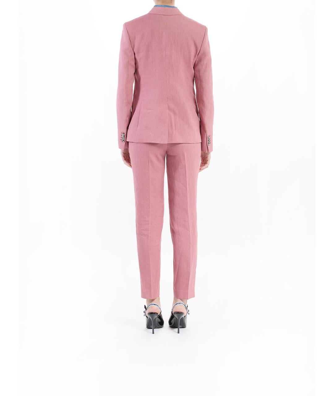 PAUL SMITH Розовый льняной костюм с брюками, фото 4