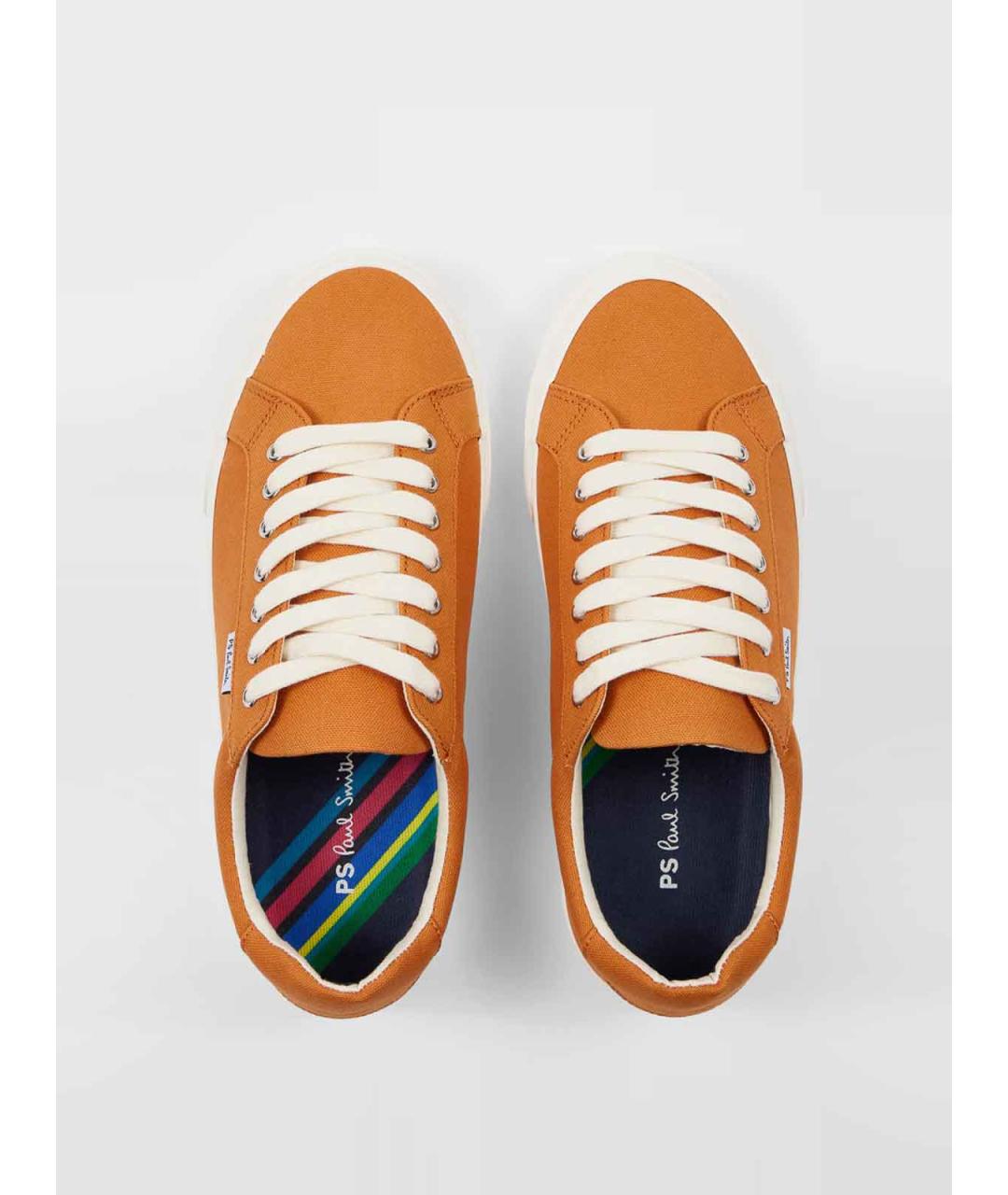 PS BY PAUL SMITH Оранжевые текстильные низкие кроссовки / кеды, фото 4
