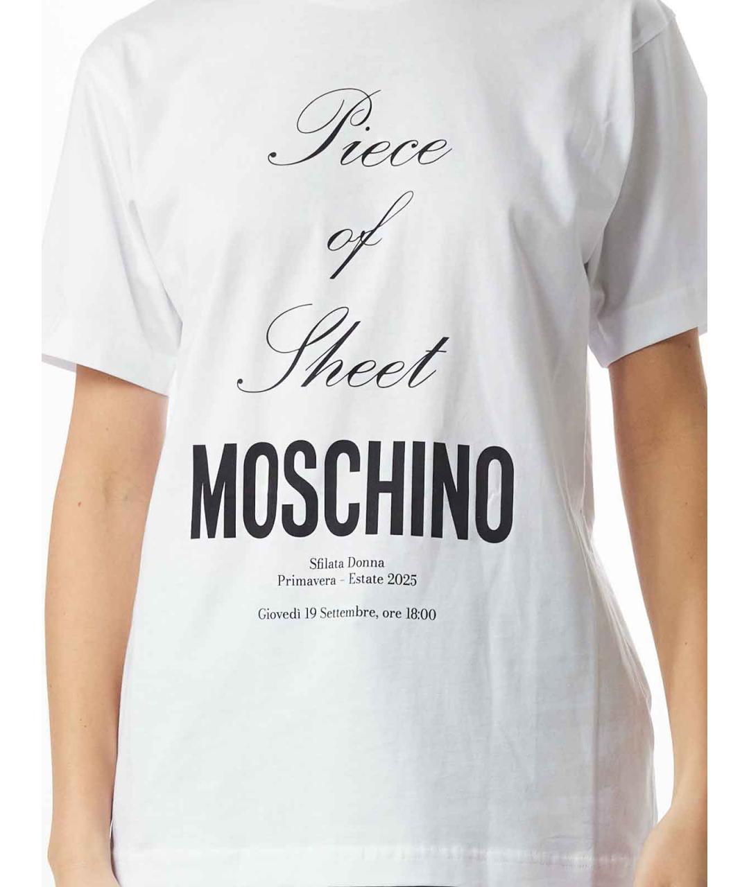MOSCHINO Белая хлопковая футболка, фото 5