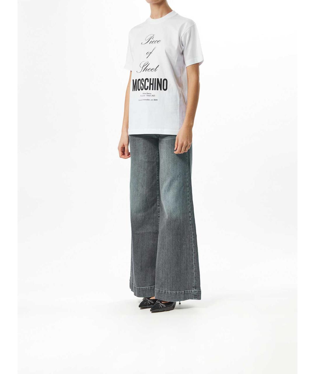 MOSCHINO Белая хлопковая футболка, фото 3