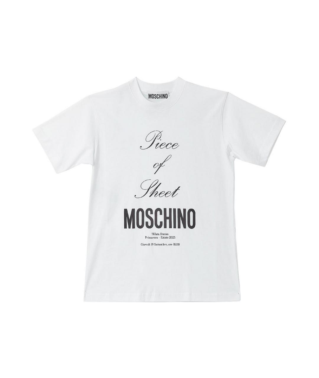 MOSCHINO Белая хлопковая футболка, фото 1