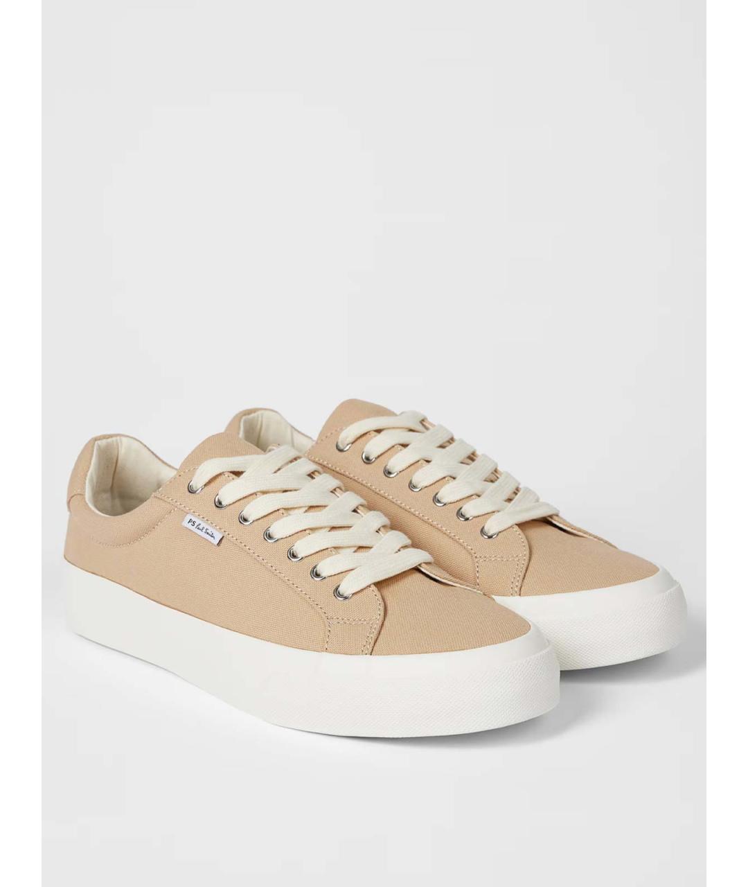 PS BY PAUL SMITH Бежевые текстильные низкие кроссовки / кеды, фото 2