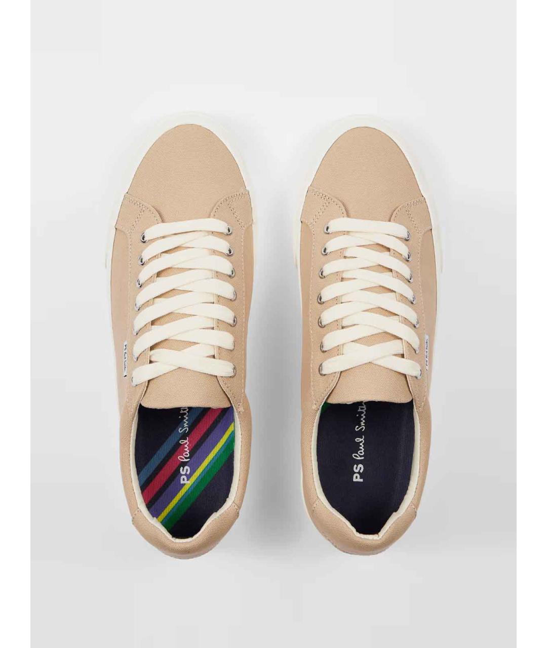 PS BY PAUL SMITH Бежевые текстильные низкие кроссовки / кеды, фото 4