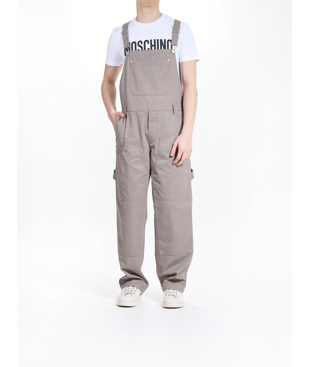 MOSCHINO Бежевые хлопковые повседневные брюки, фото 2