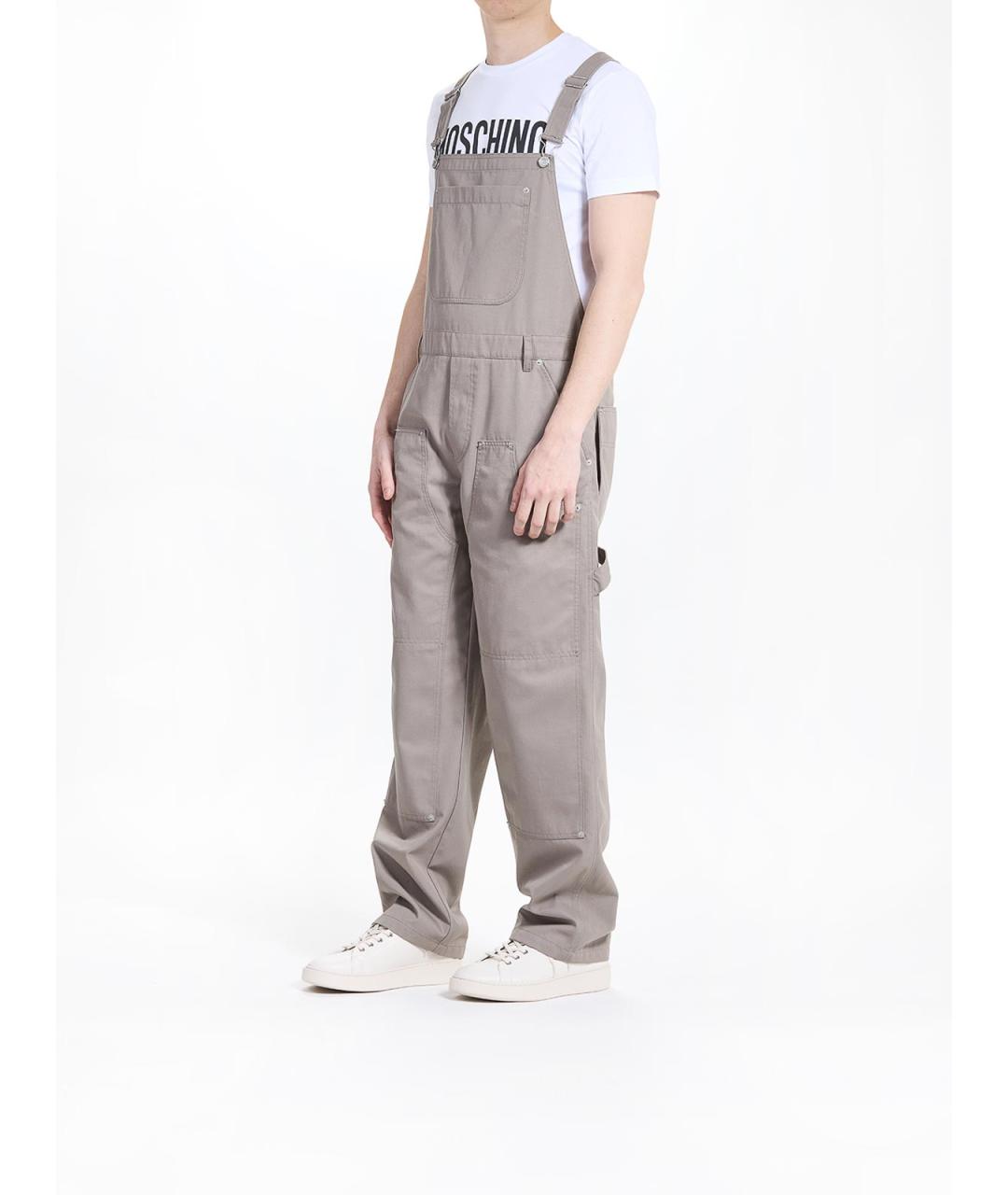 MOSCHINO Бежевые хлопковые повседневные брюки, фото 3