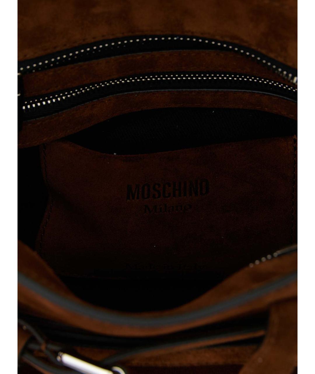 MOSCHINO Коричневая замшевая сумка тоут, фото 4