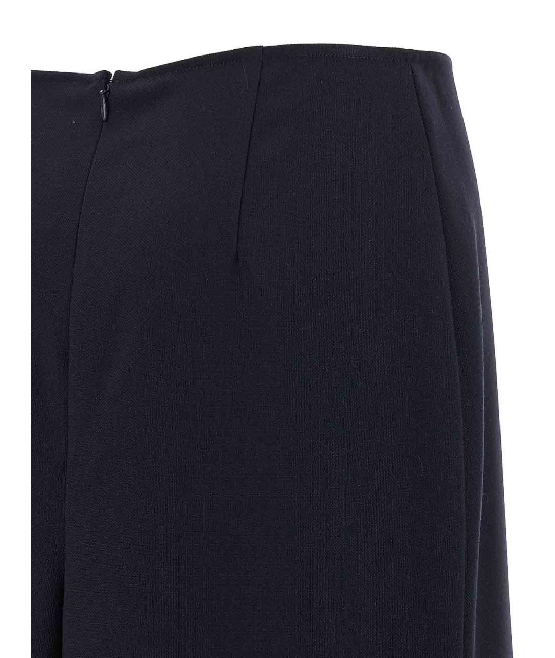 VICTORIA BECKHAM Синяя шерстяная юбка миди, фото 4