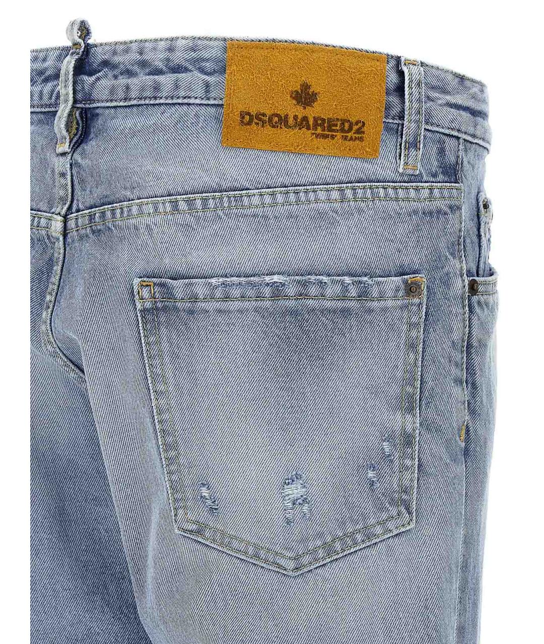 DSQUARED2 Голубые хлопковые джинсы скинни, фото 4