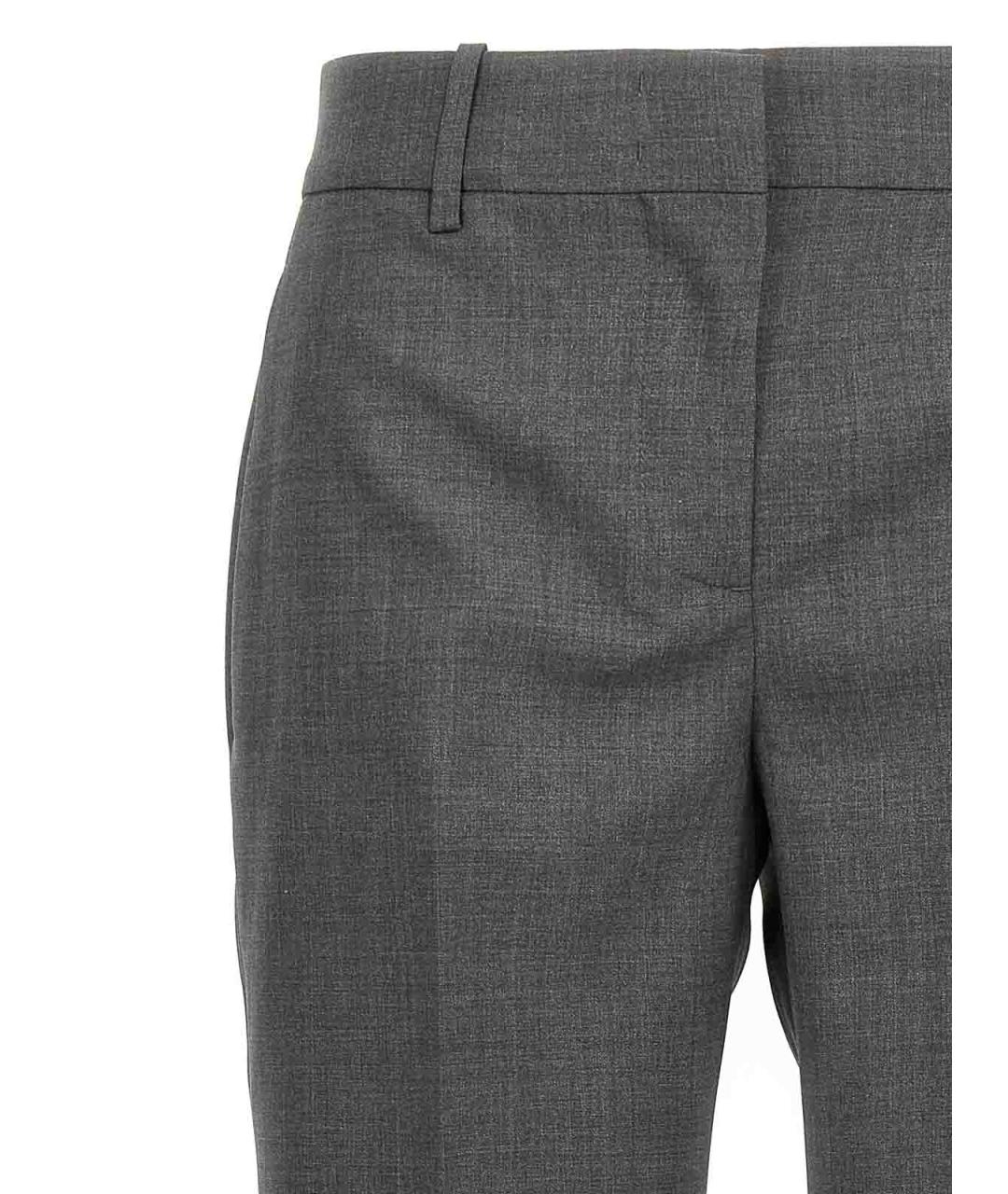 ERMANNO SCERVINO Серые шерстяные брюки широкие, фото 3