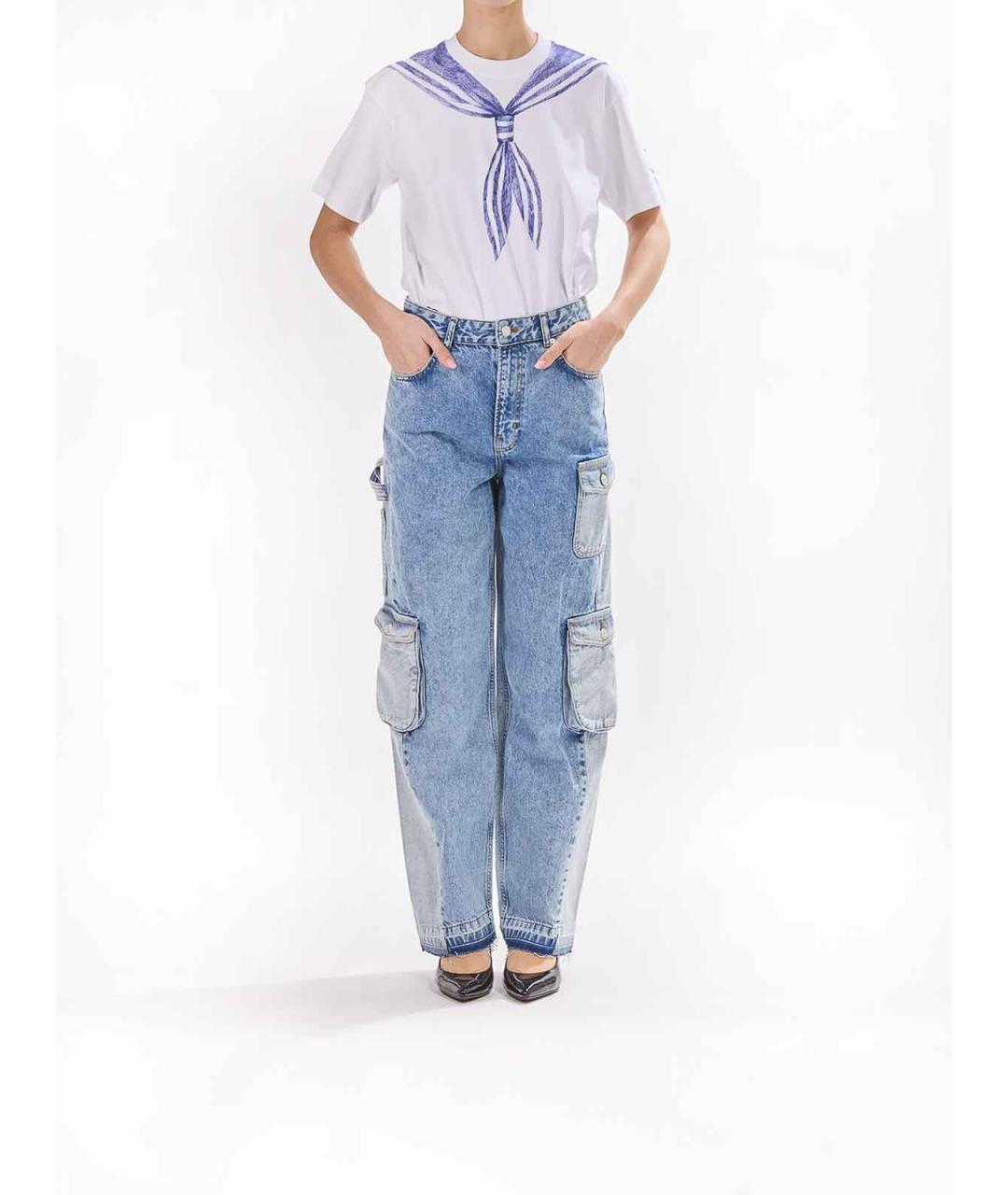 MOSCHINO JEANS Синие хлопковые джинсы клеш, фото 2