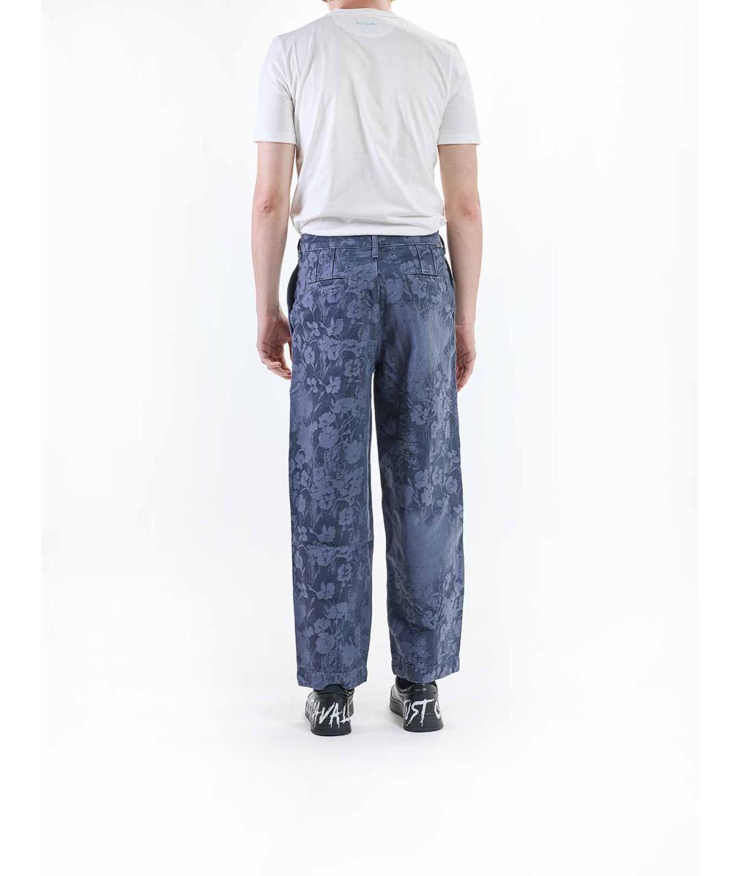 PAUL SMITH Синие хлопковые повседневные брюки, фото 4