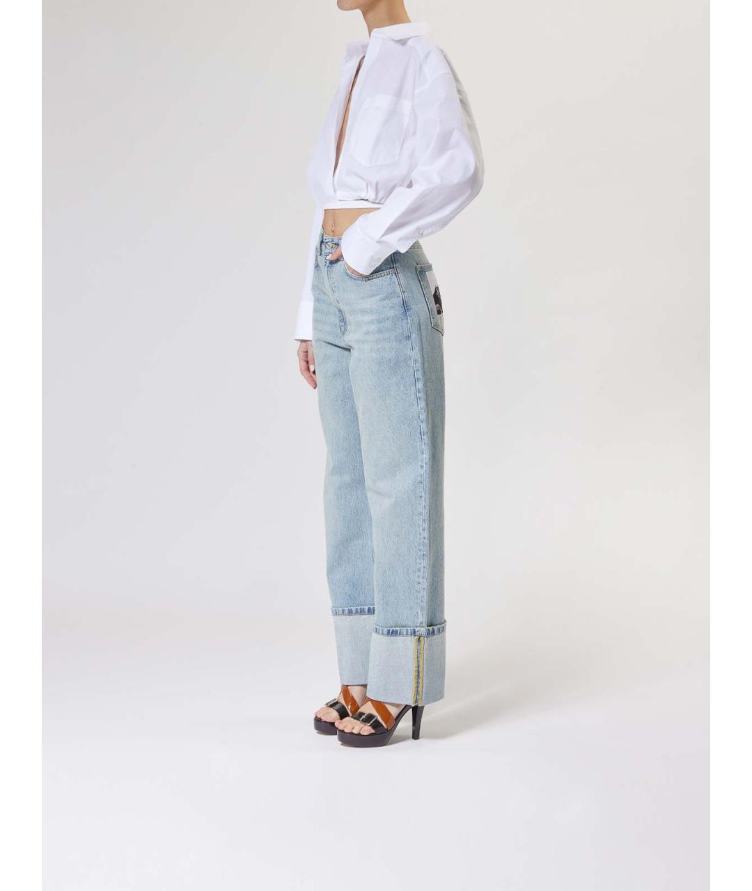 MOSCHINO JEANS Синие хлопковые джинсы клеш, фото 3