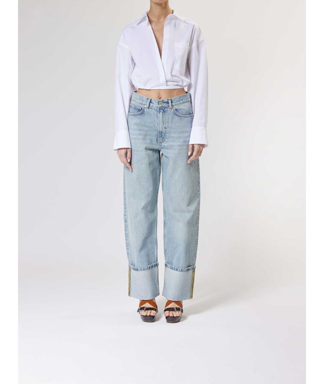 MOSCHINO JEANS Синие хлопковые джинсы клеш, фото 2