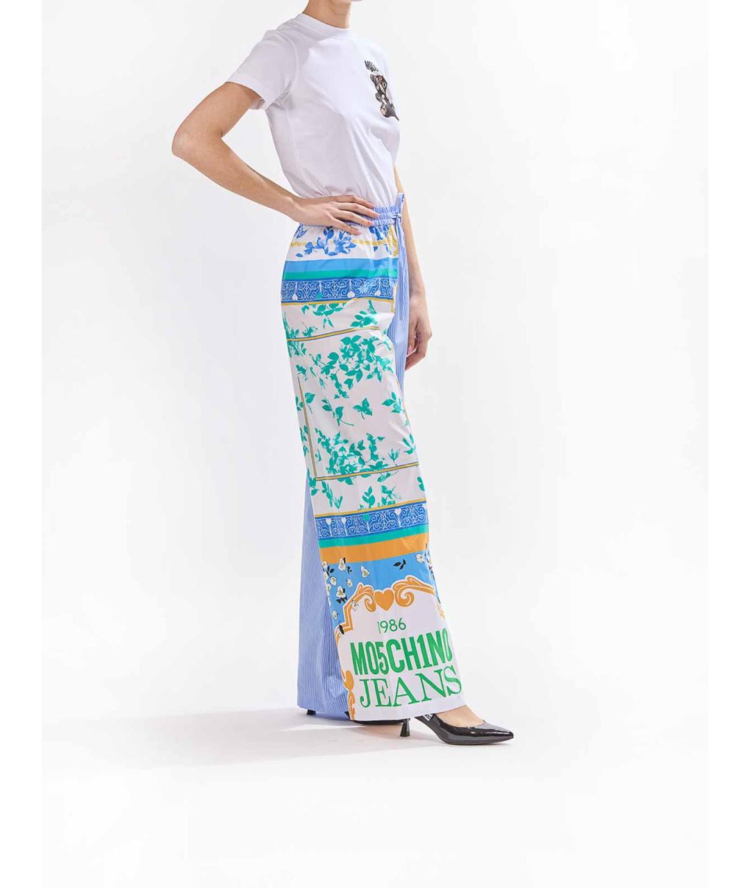 MOSCHINO JEANS Мульти хлопковые брюки широкие, фото 4