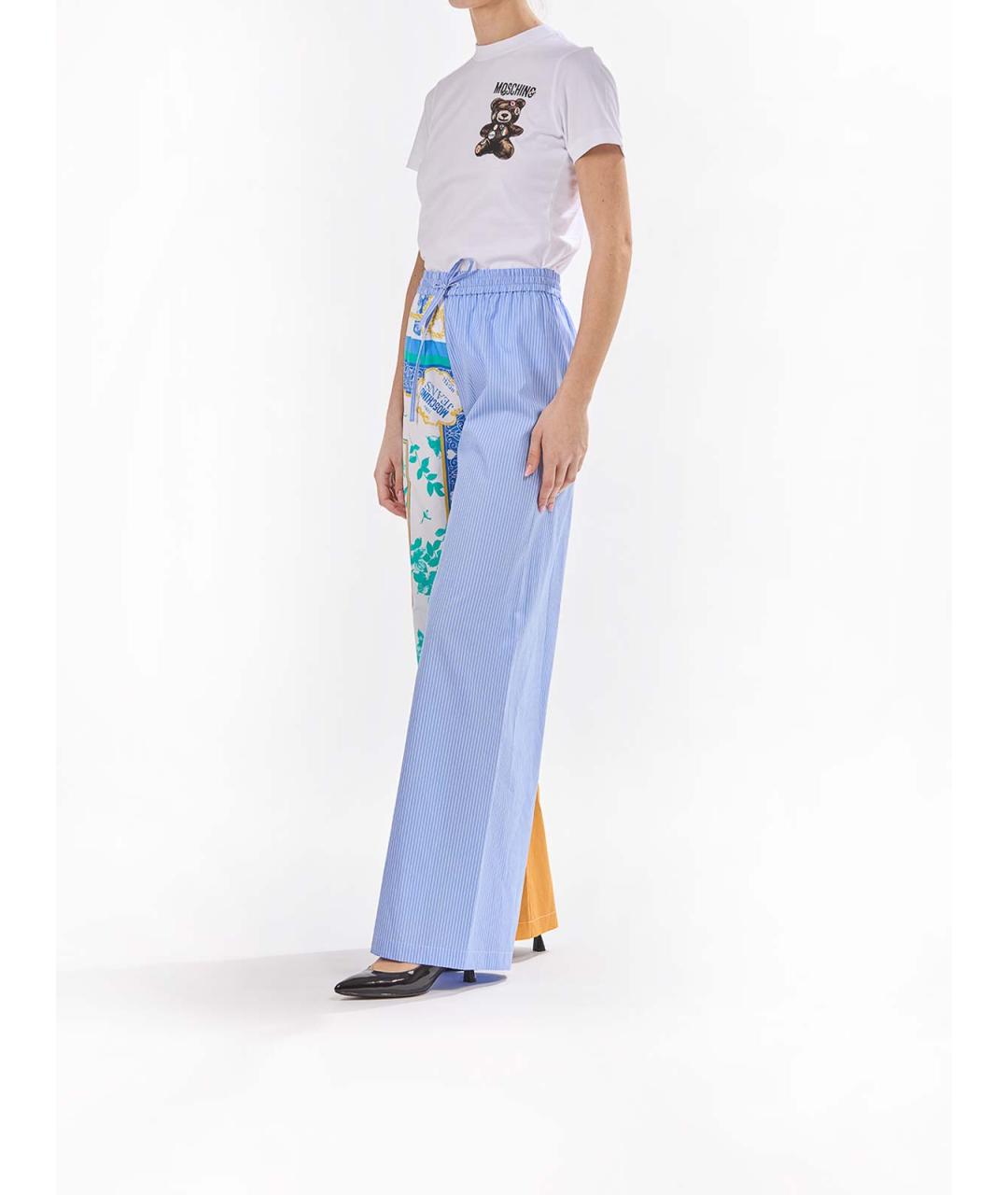 MOSCHINO JEANS Мульти хлопковые брюки широкие, фото 3