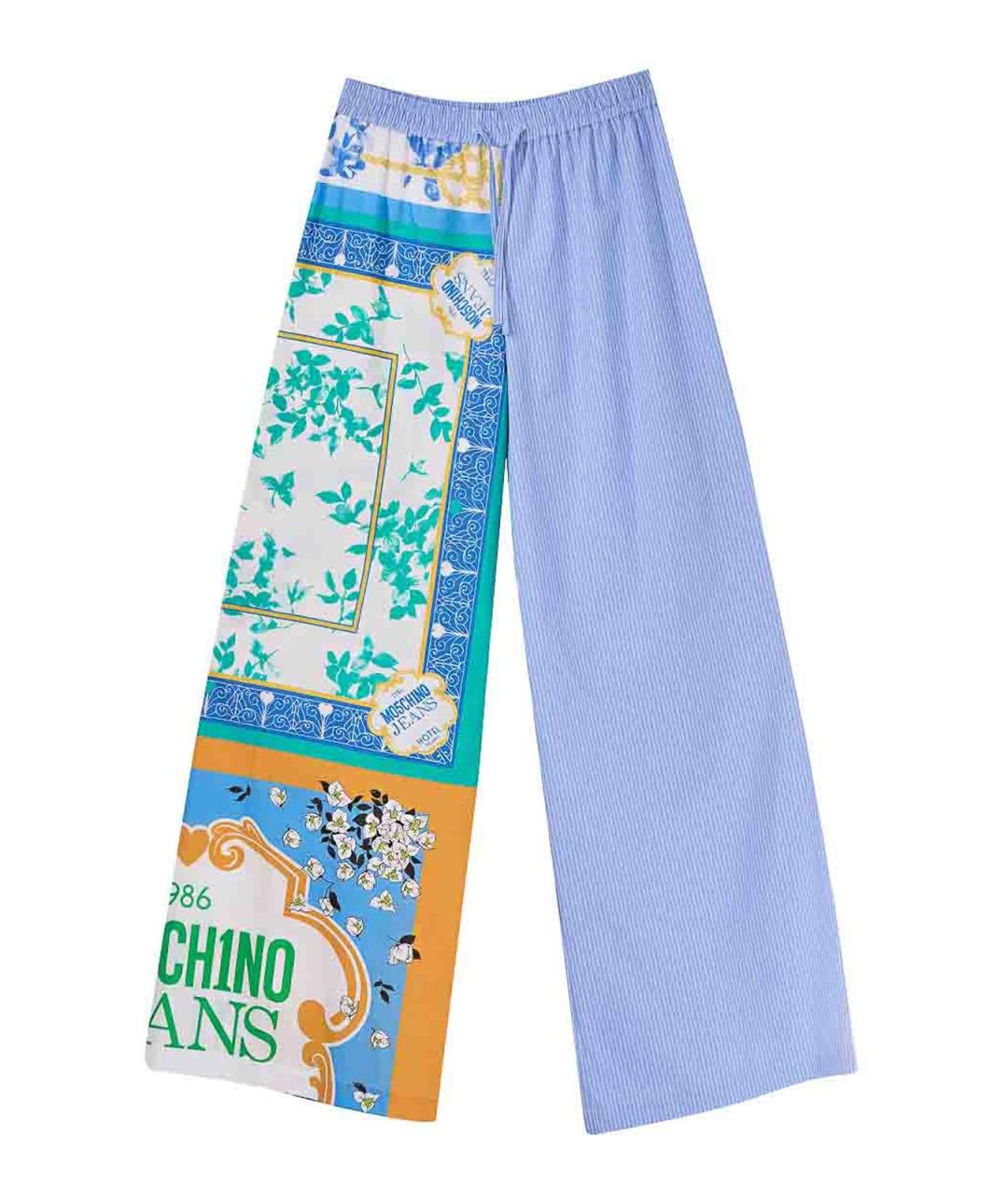 MOSCHINO JEANS Мульти хлопковые брюки широкие, фото 1