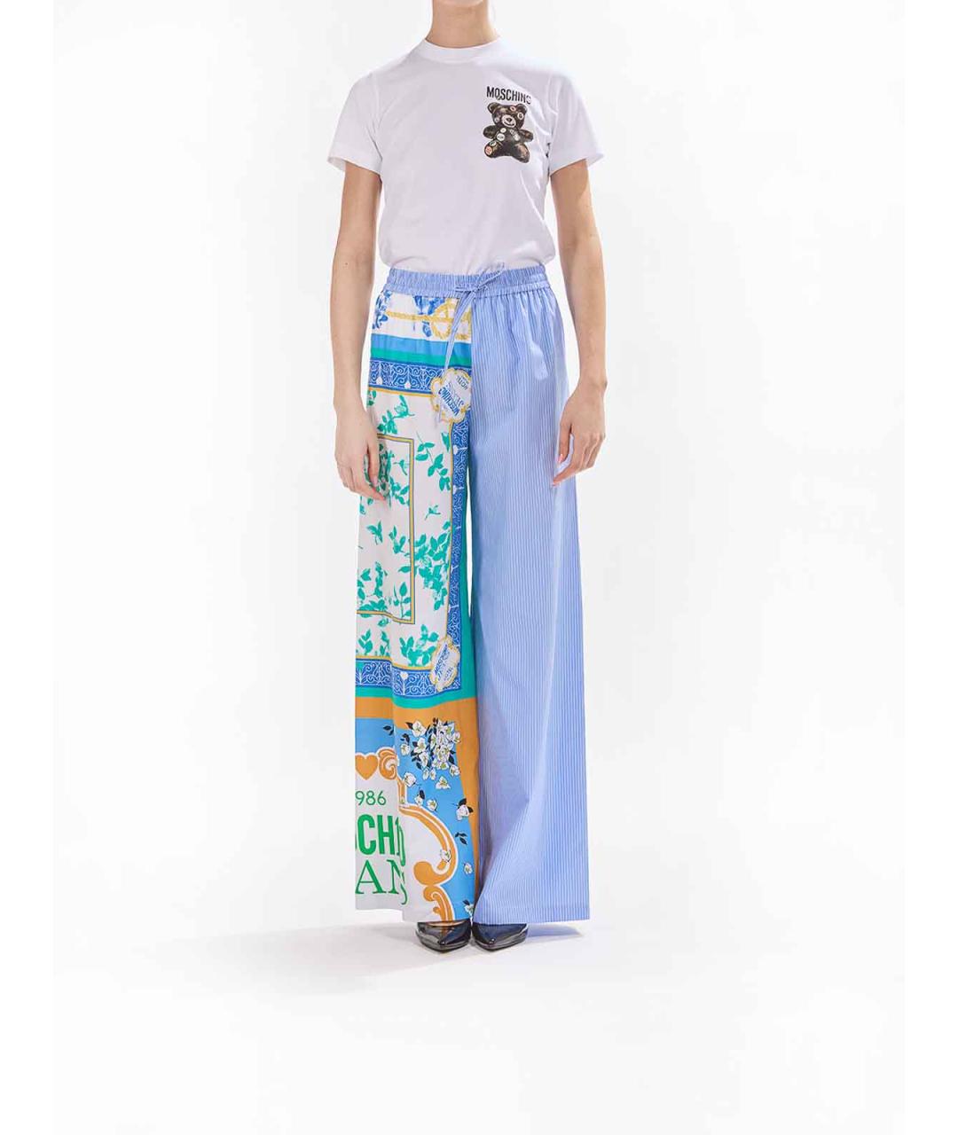 MOSCHINO JEANS Мульти хлопковые брюки широкие, фото 2