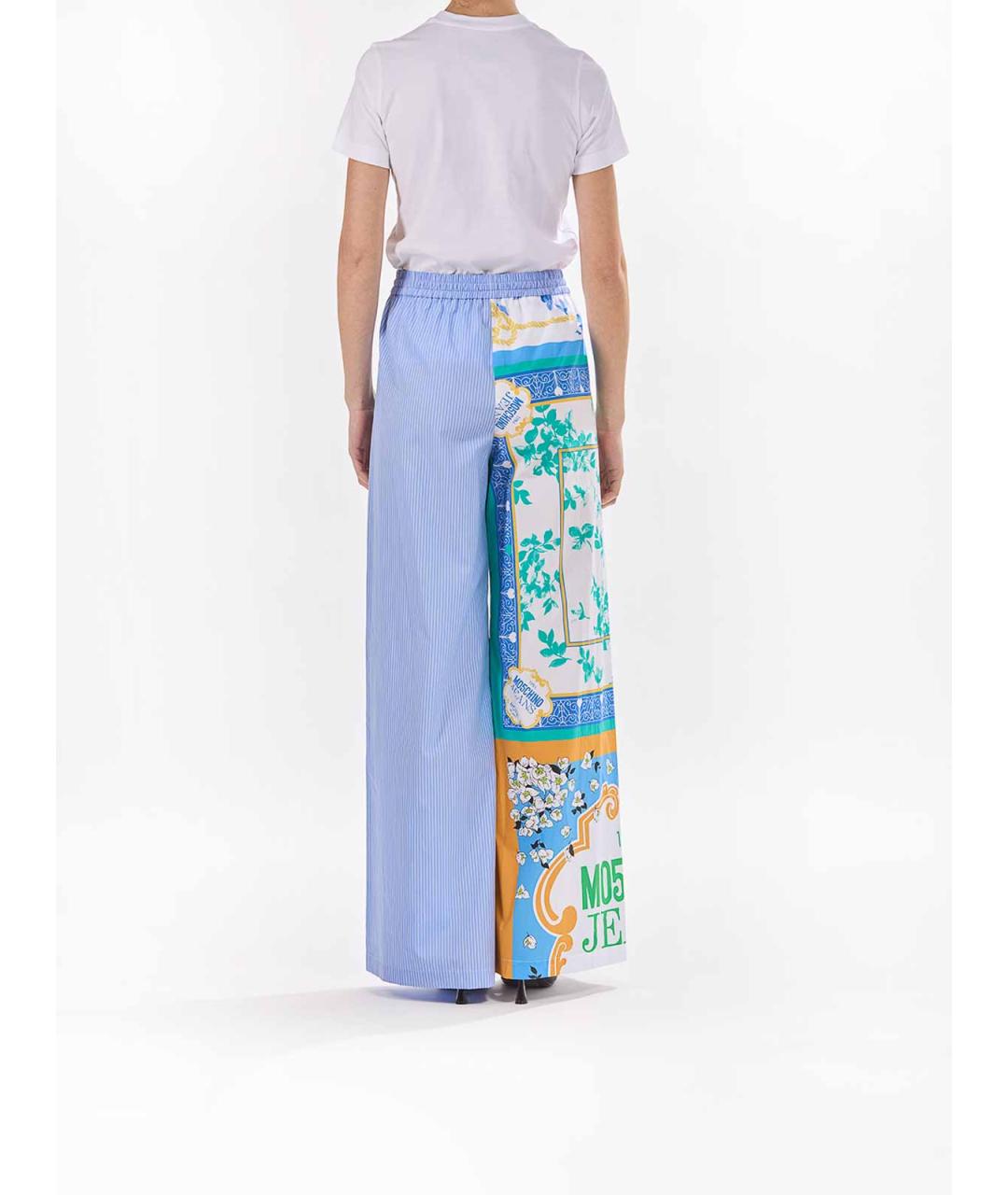 MOSCHINO JEANS Мульти хлопковые брюки широкие, фото 5