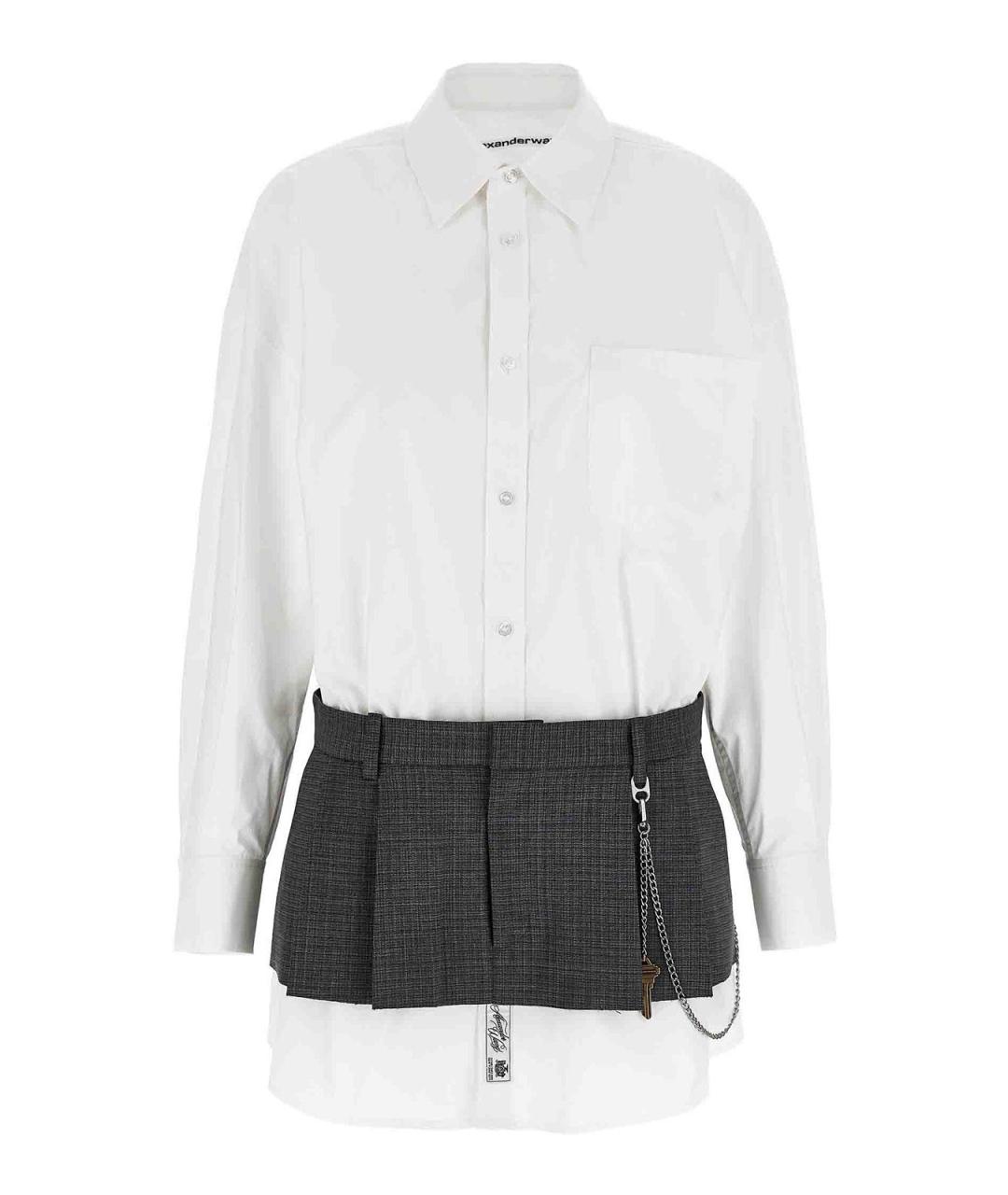ALEXANDER WANG Белое хлопковое повседневное платье, фото 1