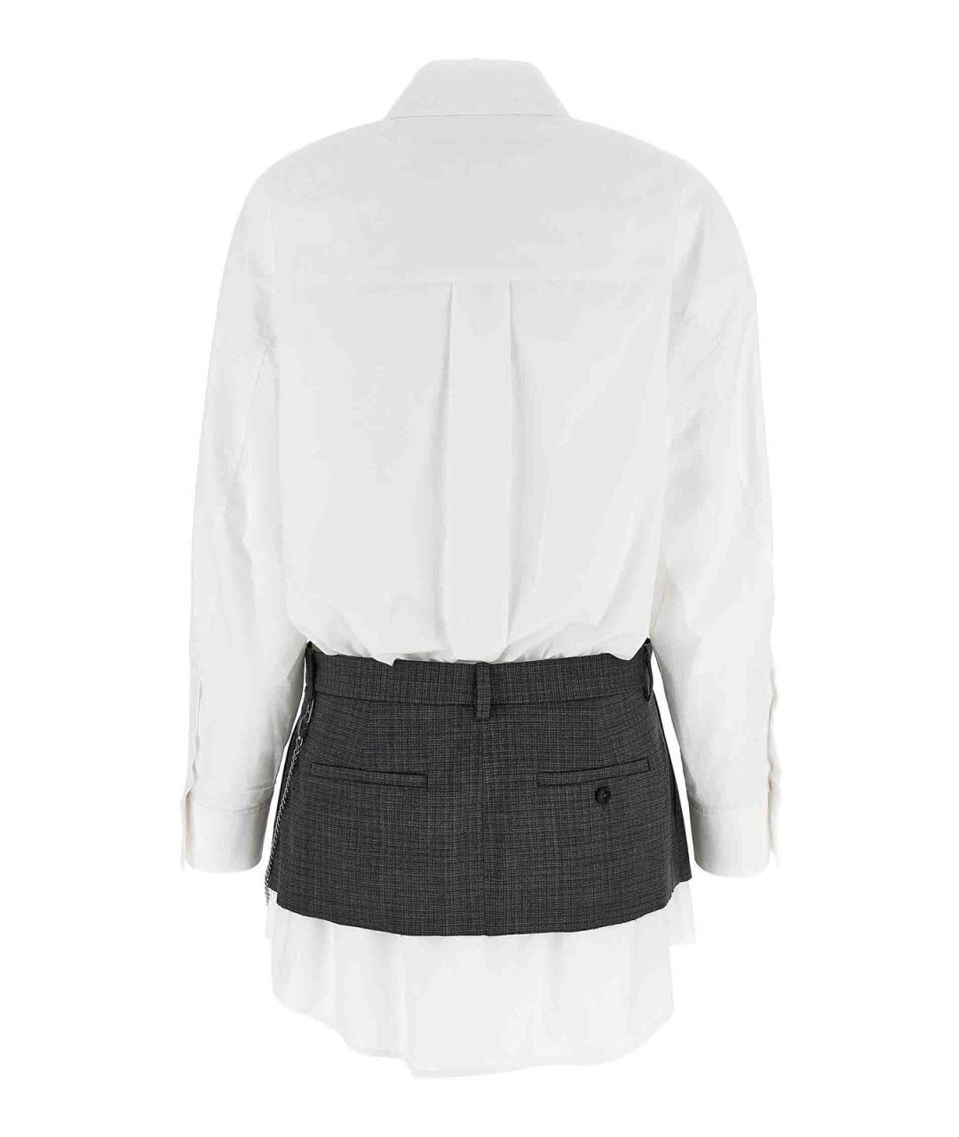 ALEXANDER WANG Белое хлопковое повседневное платье, фото 2