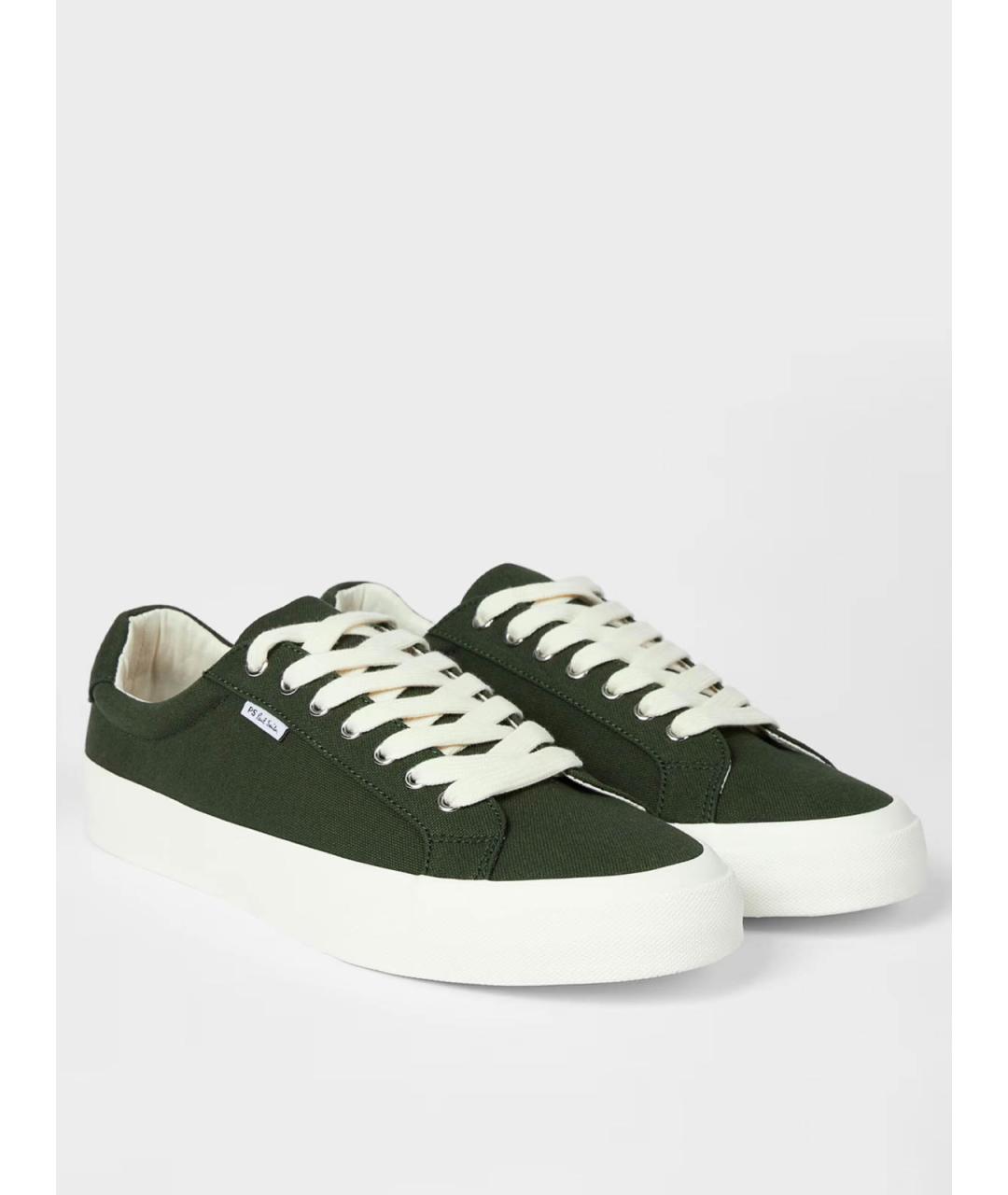 PS BY PAUL SMITH Зеленые текстильные низкие кроссовки / кеды, фото 2
