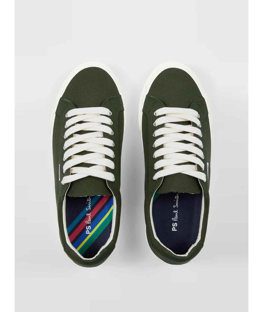 PS BY PAUL SMITH Зеленые текстильные низкие кроссовки / кеды, фото 4