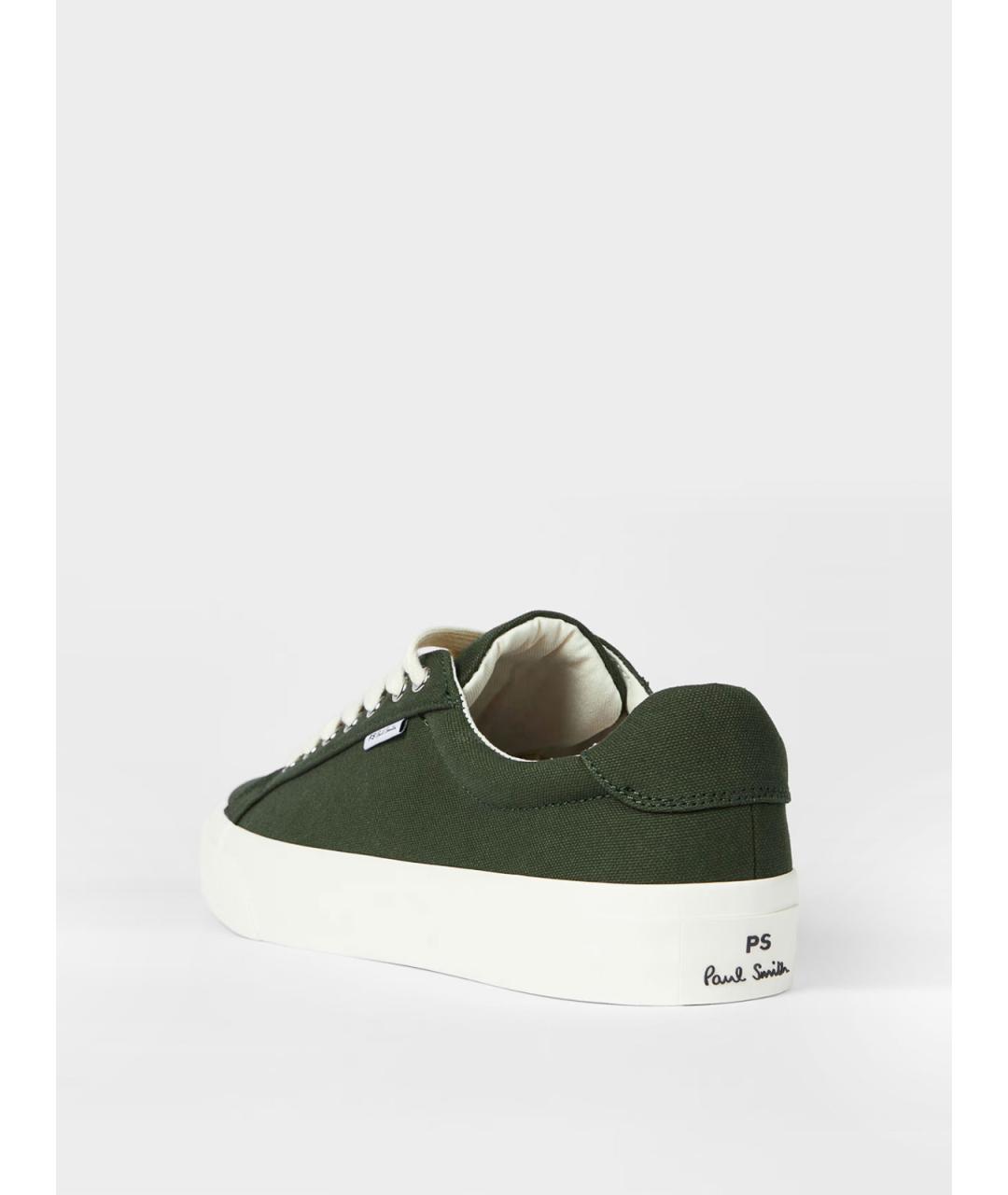 PS BY PAUL SMITH Зеленые текстильные низкие кроссовки / кеды, фото 5