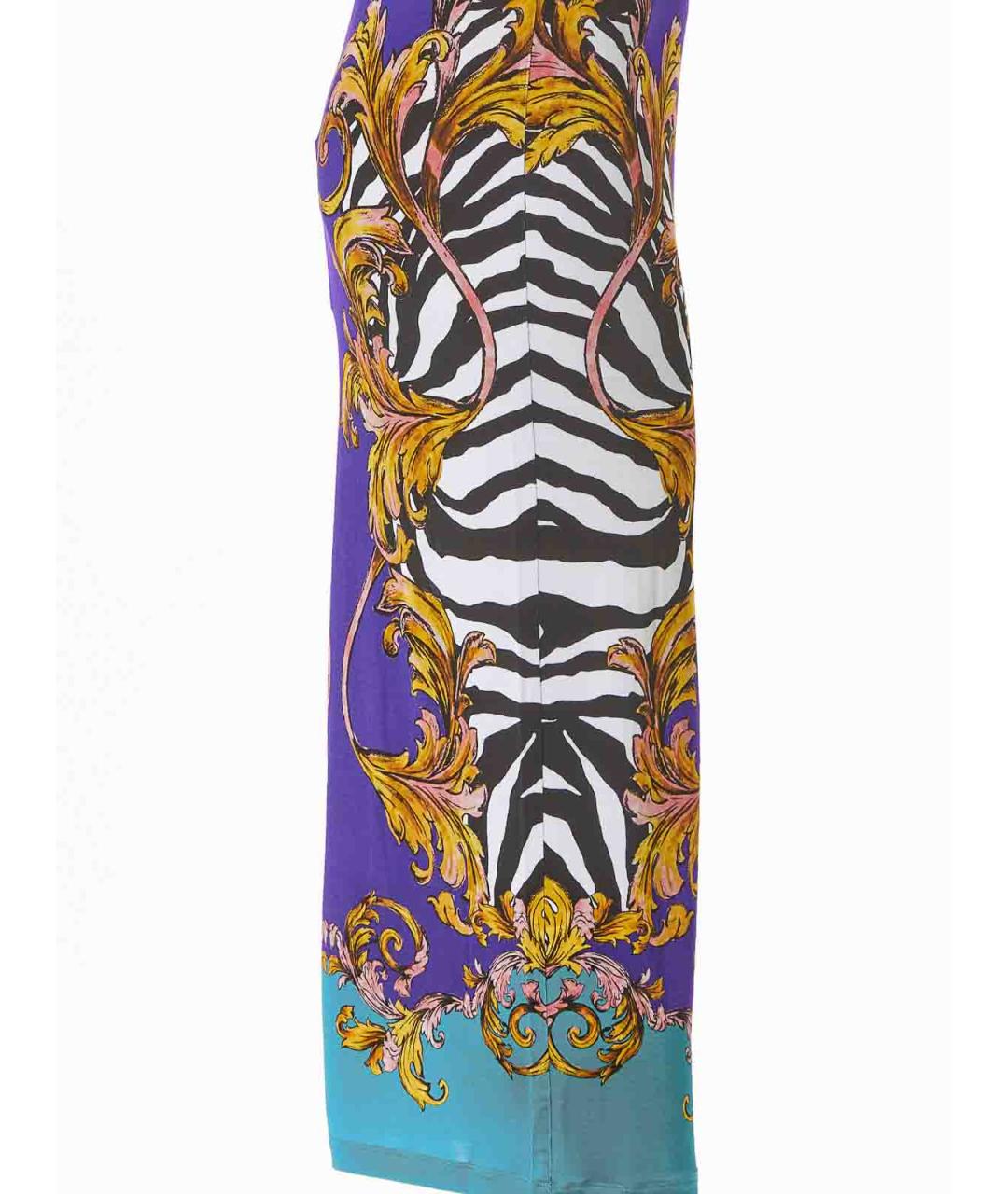 VERSACE JEANS COUTURE Мульти вискозная юбка макси, фото 5