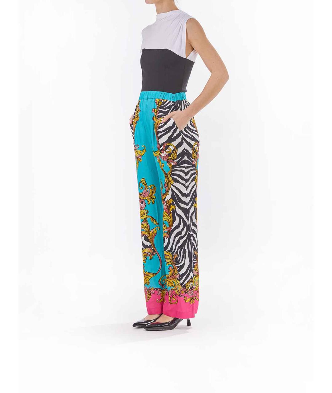 VERSACE JEANS COUTURE Мульти вискозные брюки широкие, фото 3
