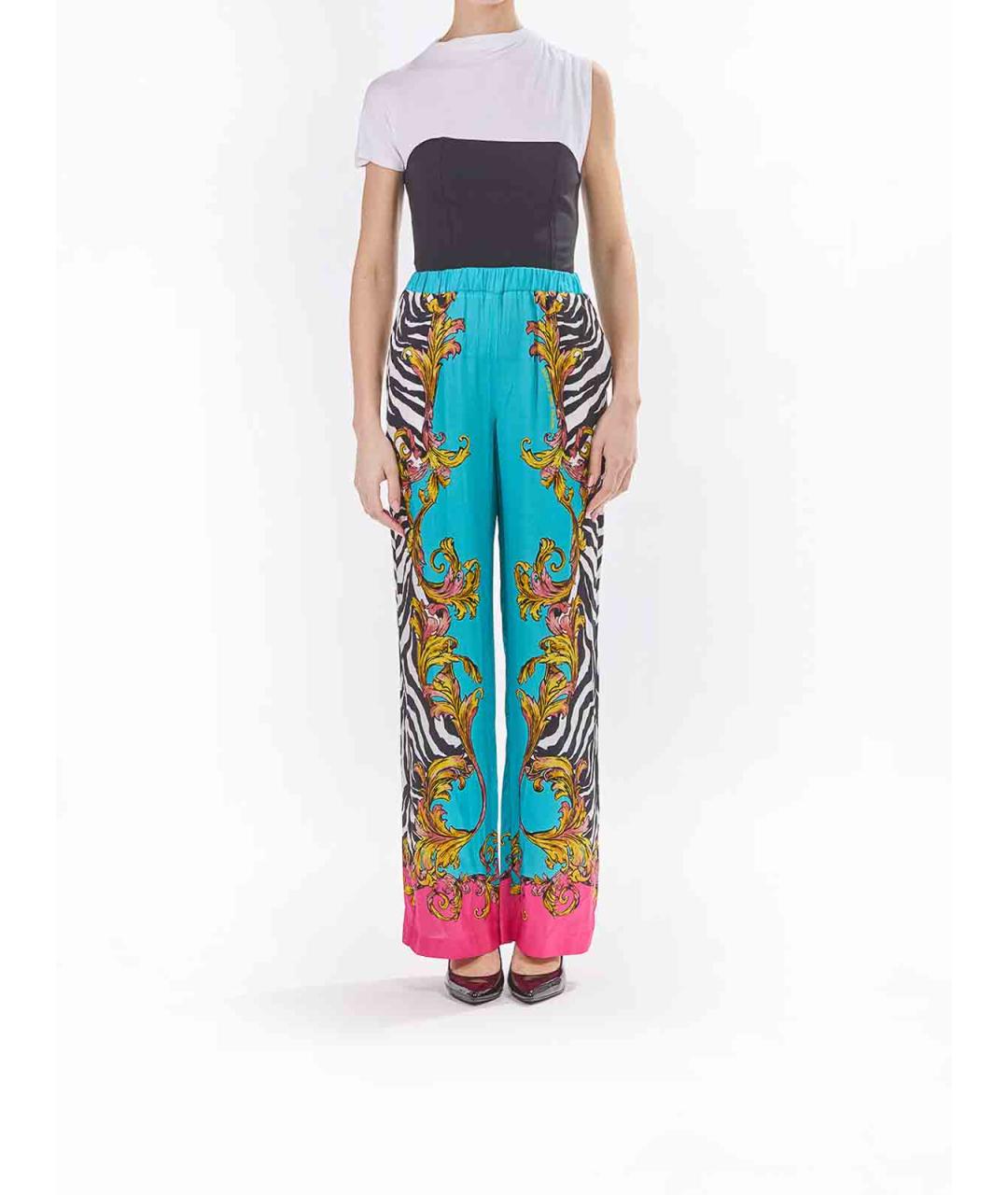 VERSACE JEANS COUTURE Мульти вискозные брюки широкие, фото 2
