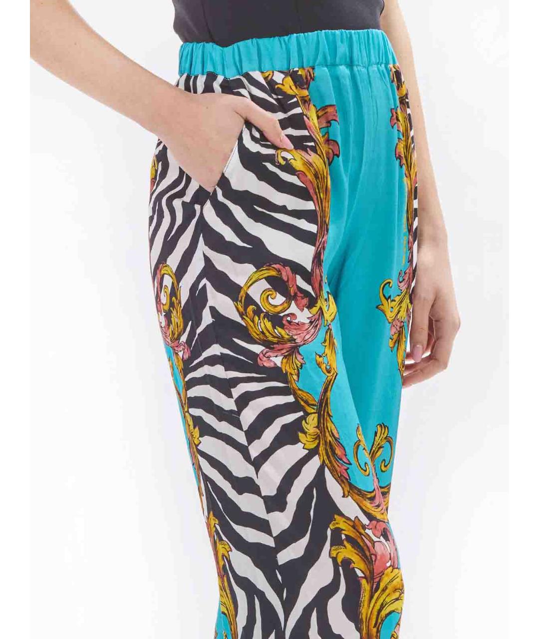 VERSACE JEANS COUTURE Мульти вискозные брюки широкие, фото 5