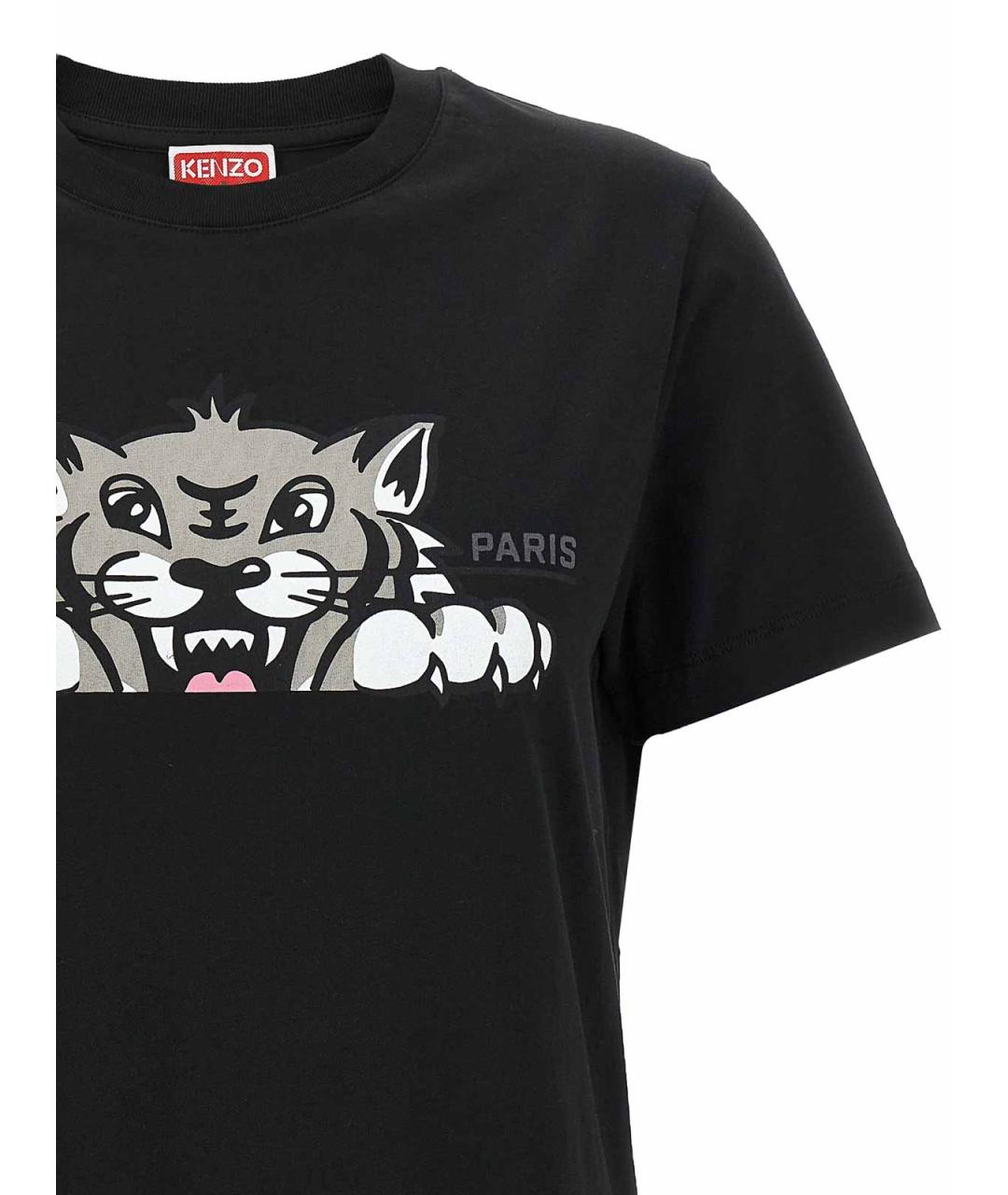 KENZO Черная хлопковая футболка, фото 3