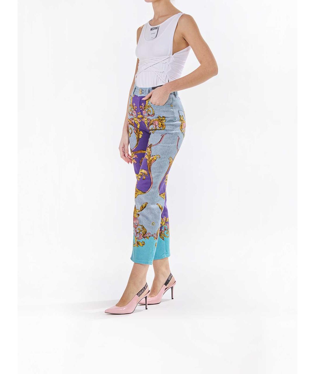 VERSACE JEANS COUTURE Мульти хлопковые брюки широкие, фото 3