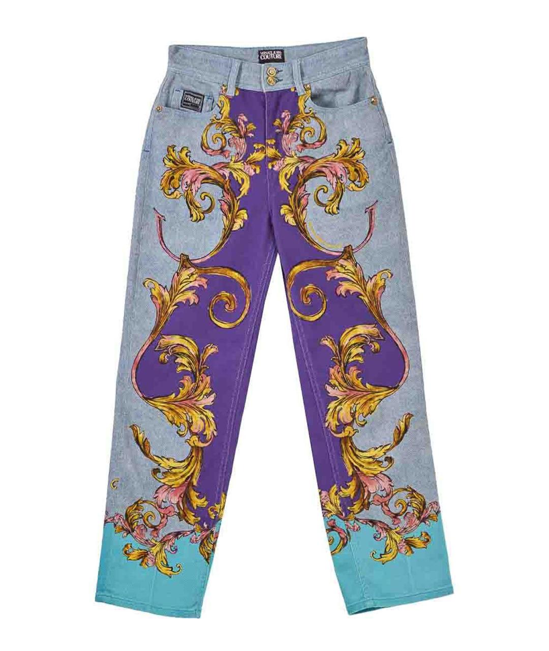 VERSACE JEANS COUTURE Мульти хлопковые брюки широкие, фото 1